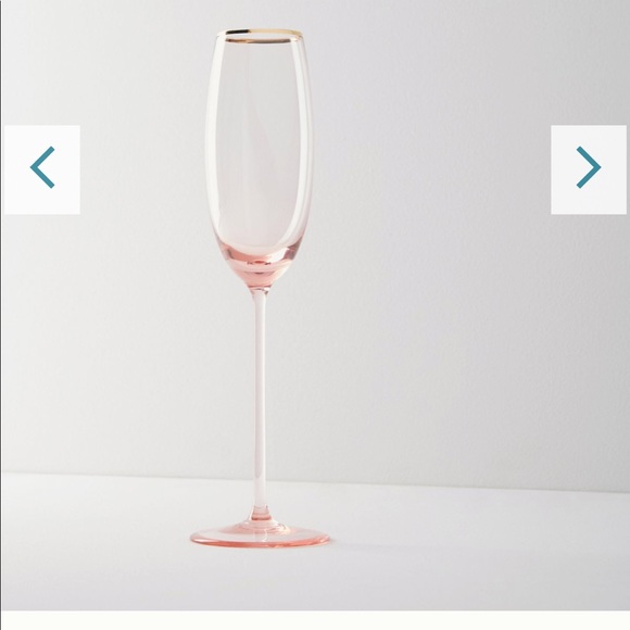 Anthropologie Other - Anthropologie Gilded Rim Flutes (2) Blush